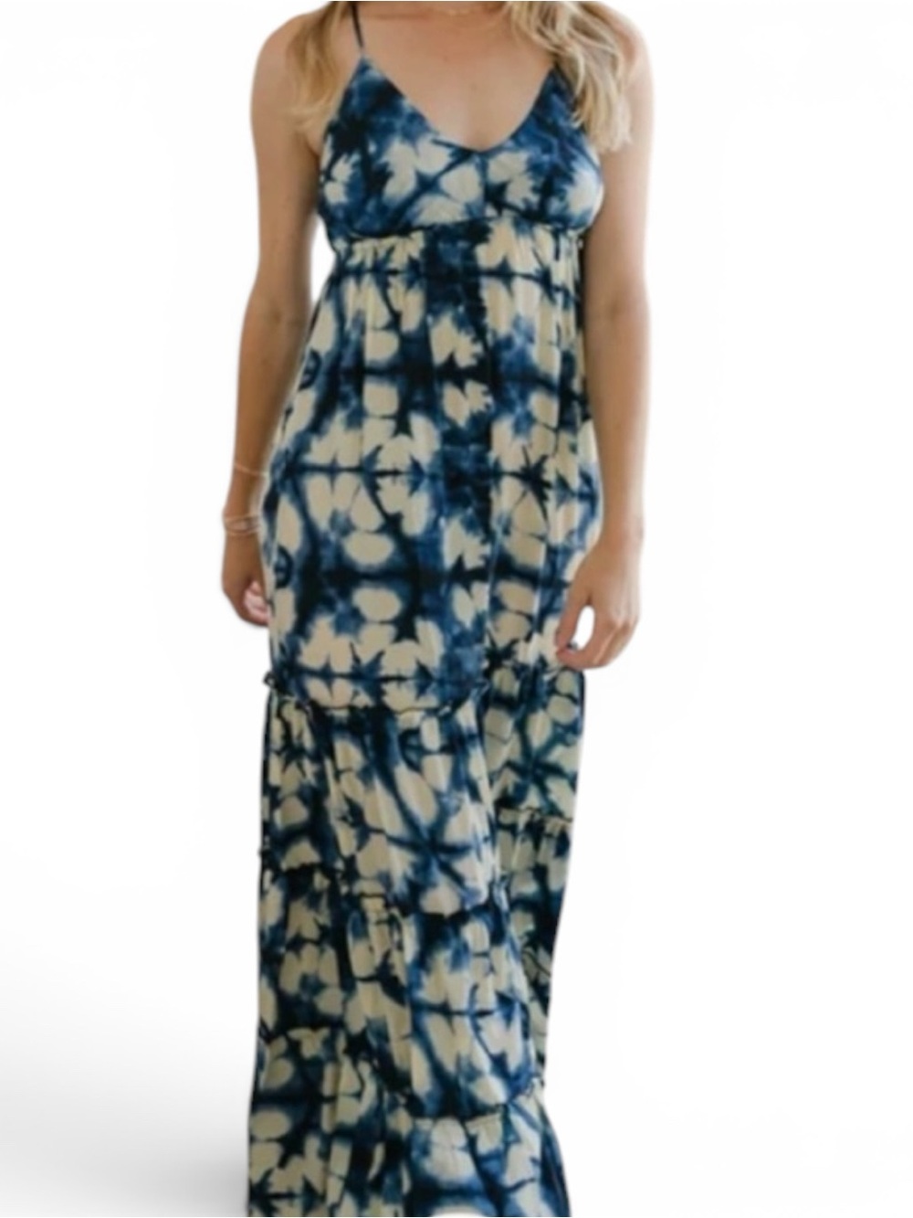 Perry Walker Annie Blue Floral Maxi Dress Silk Dress NWT